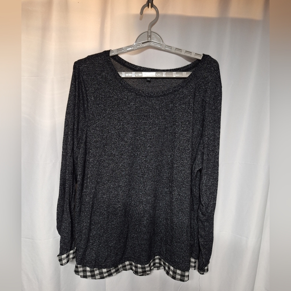 Lane Bryant Charcoal Long Sleeve Blouse